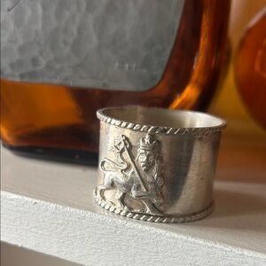 Vintage Silver Lion Napkin Ring